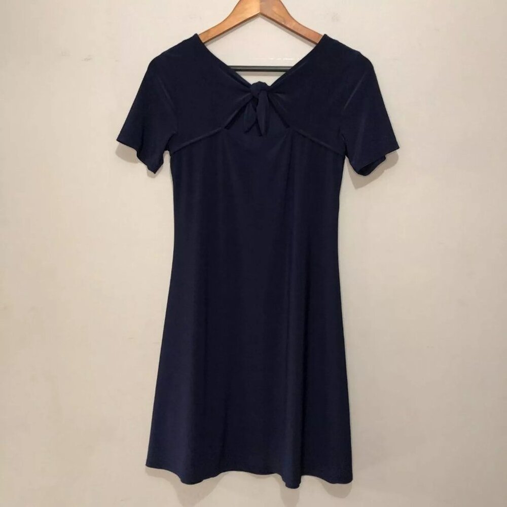 Westport Short Sleeve Tie Neck Back Midi Dress